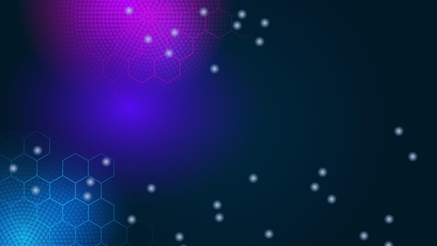 Modern digital business technology blue and purple abstract design background with particle dots wave data connect and digital shapes