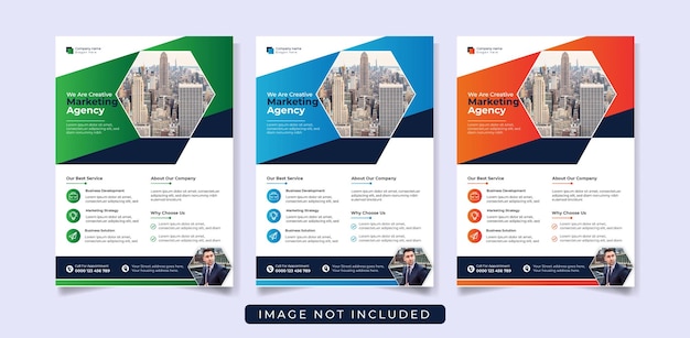 Modern digital marketing agency a4 flyer template