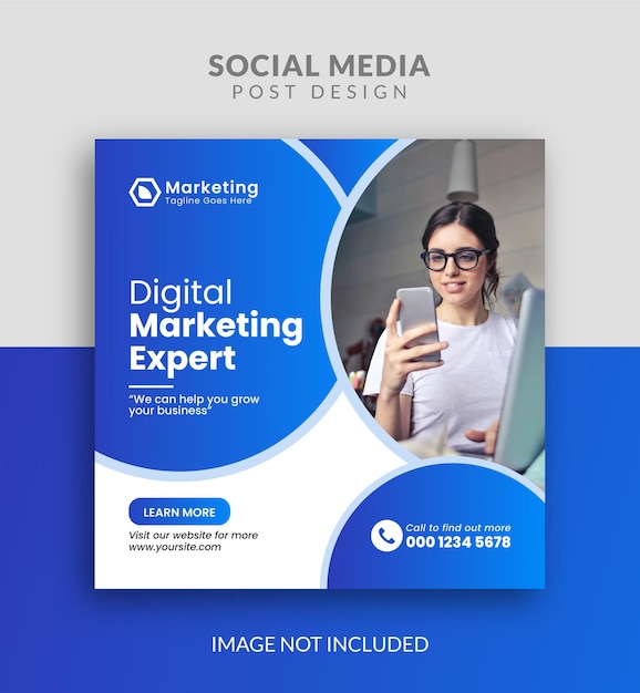 Modern digital marketing agency and corporate social media banner design template