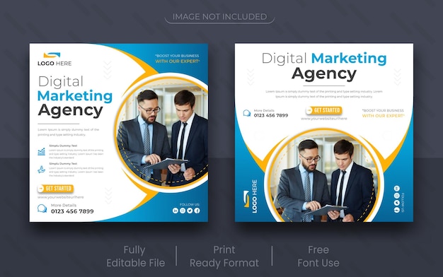 Modern digital marketing agency and corporate social media post template