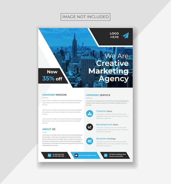 Modern digital marketing agency flyer template design