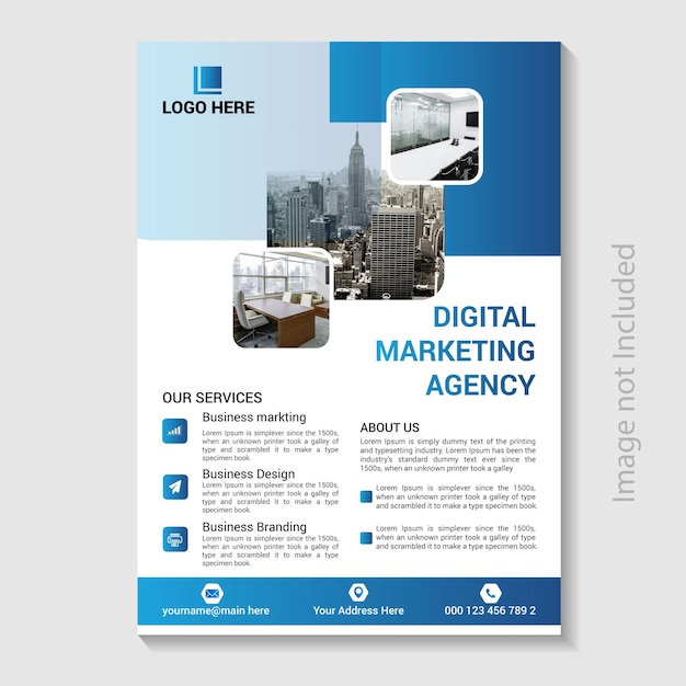 modern digital marketing agency flyer template