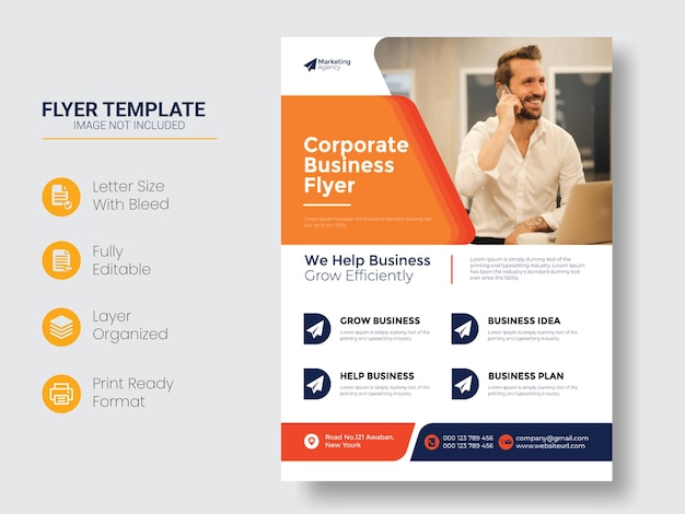 Modern digital marketing agency flyer template