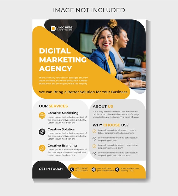 Modern digital marketing agency flyer template