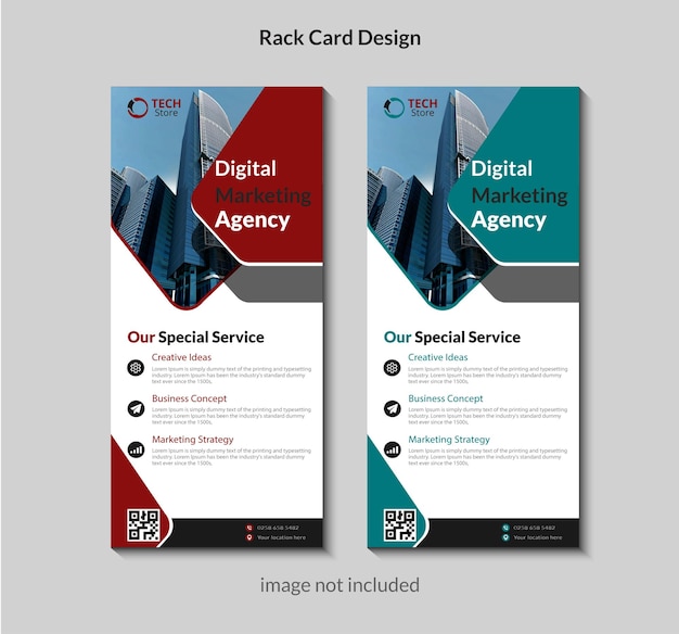 Vector modern digital marketing agency rack card dl flyer editable template