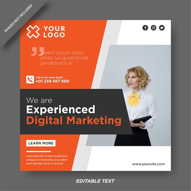 Modern digital marketing banner social media post