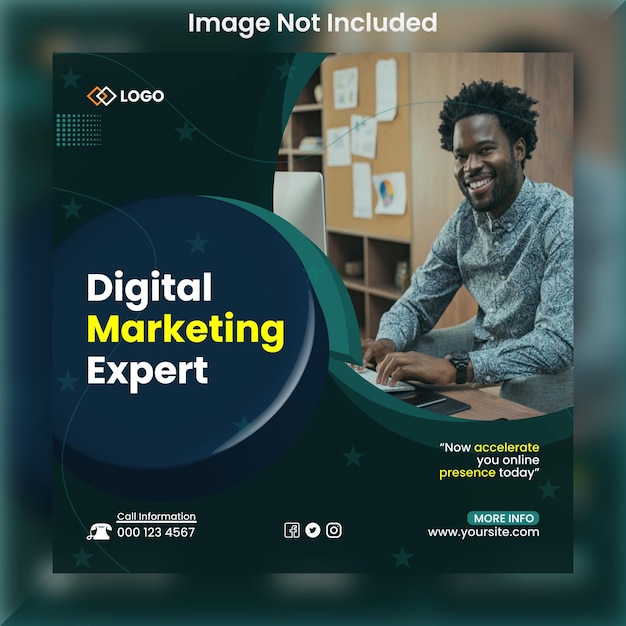 Modern digital marketing expert ad post design