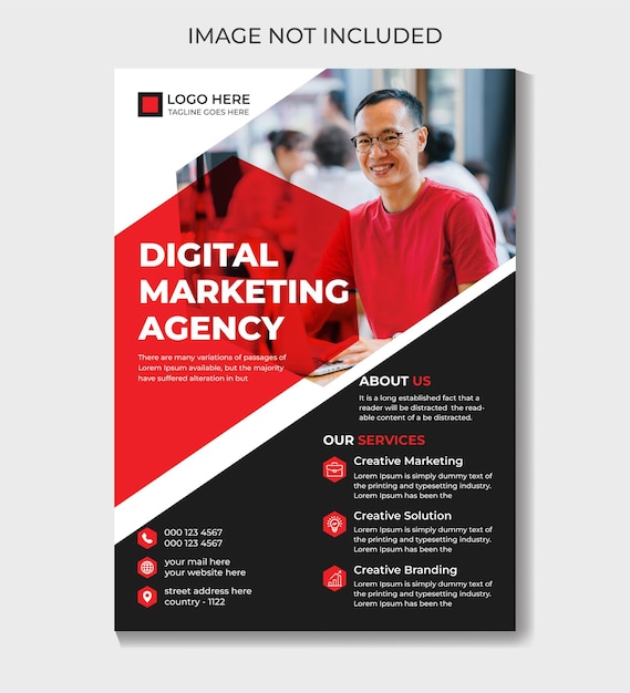 Modern digital marketing flyer template