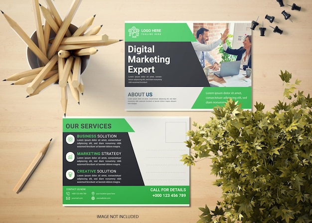 Modern Digital Marketing Postcard Design Template