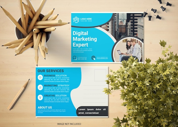 Modern Digital Marketing Postcard Design Template