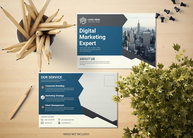 Modern Digital Marketing Postcard Design Template