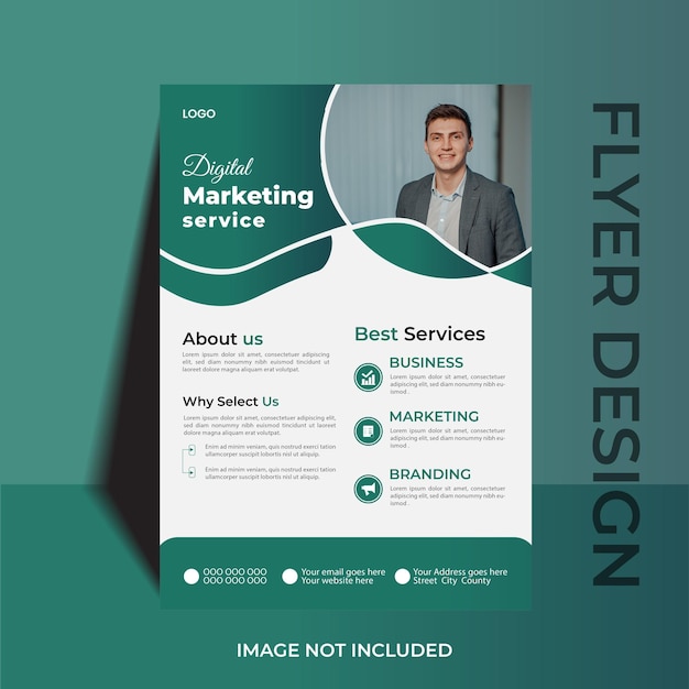 modern digital marketing service business flyer design