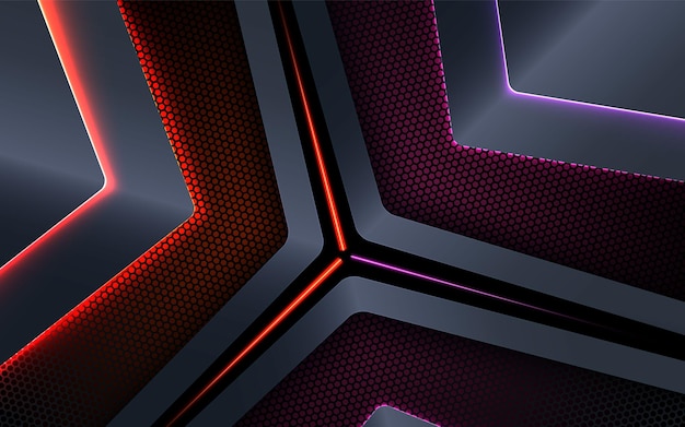 Modern dimension background with purple and red neon light