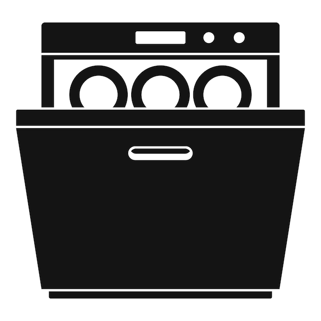 Modern dishwasher icon Simple illustration of modern dishwasher vector icon for web design isolated on white background