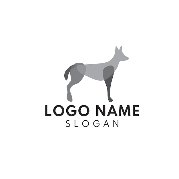 modern dog logo design with overlapping style