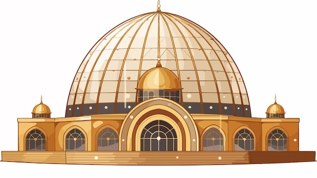 Modern dome architecture without holder on white background