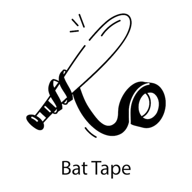 Modern doodle icon depicting baseball bat tape