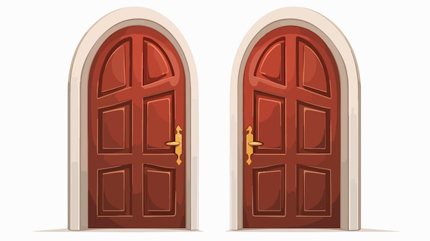 Modern Door Exit Illustration on White Background