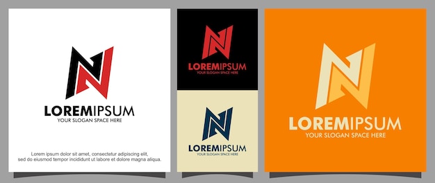 Modern double letter N logo template