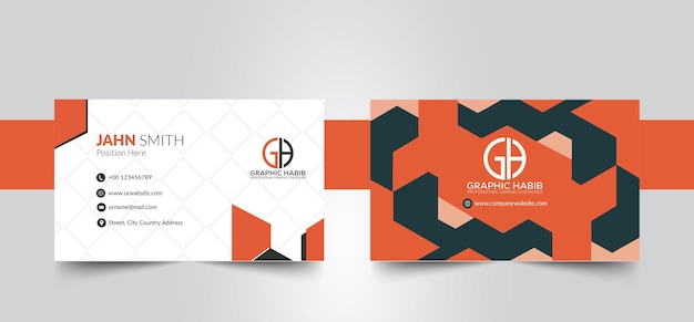 Vector modern doublesided business card template white vector illustration