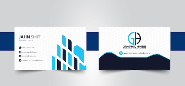 Modern doublesided business card template White vector illustration