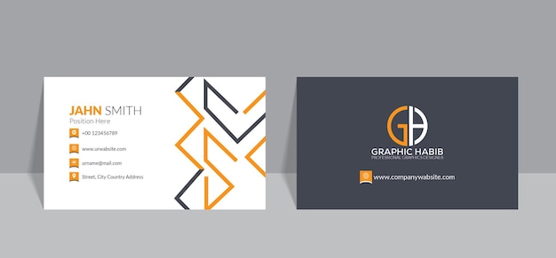 Vector modern doublesided business card template white vector illustration