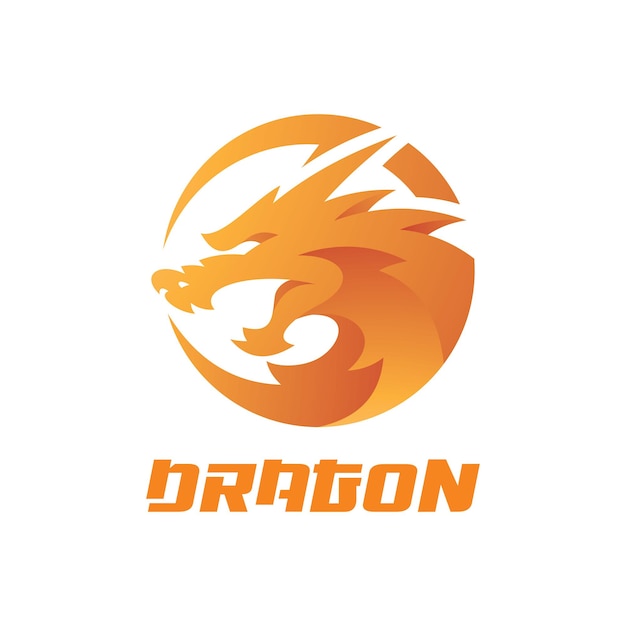 Modern dragon logo design with gradient color Dragon head mascot vector icon