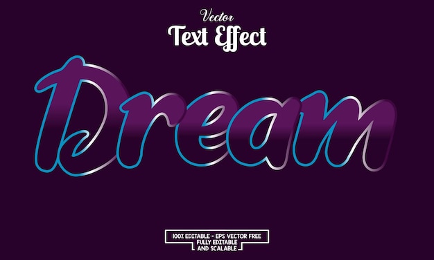 modern dream on purple background editable text effect