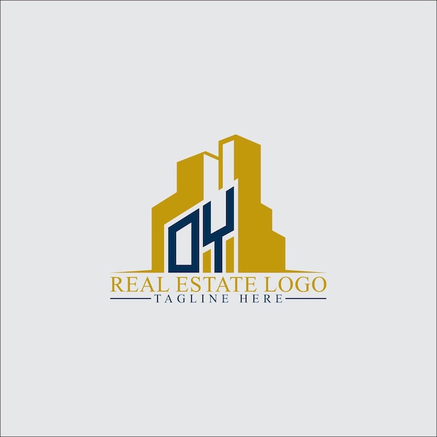 Modern DY Real Estate Logo Design with Building Silhouettes