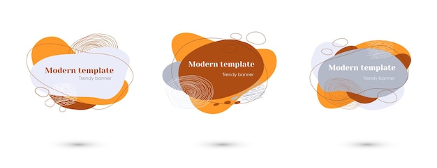 Modern dynamic flow shape element set banner