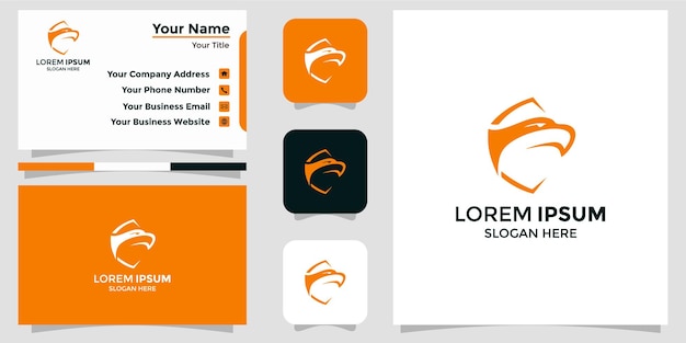 Modern eagle logo and branding card