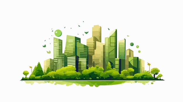 Vector modern ecofriendly city design vector illustration