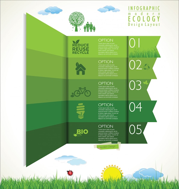 Vector modern ecology green background 