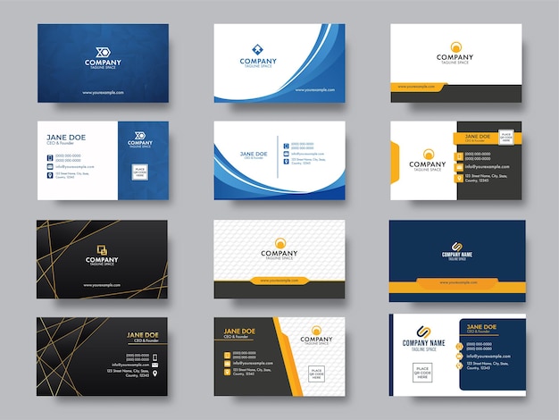 Modern Editable Business Or Visiting Card Set For Advertising