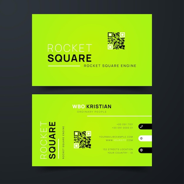 Modern editable gradient green business visit cards