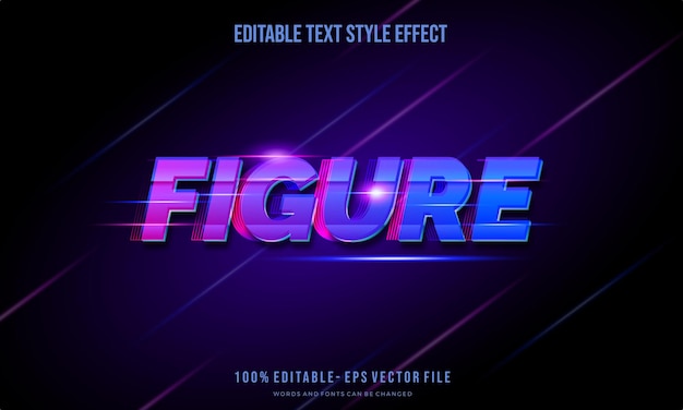 Modern editable text effect vibrant color with motion lines Editable fonts vector files