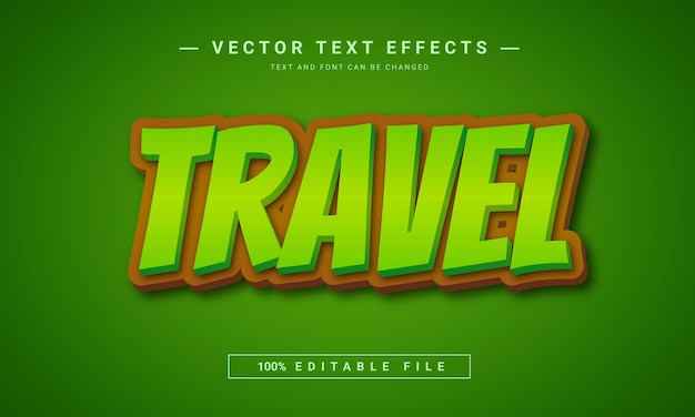 Modern editable travel text effect