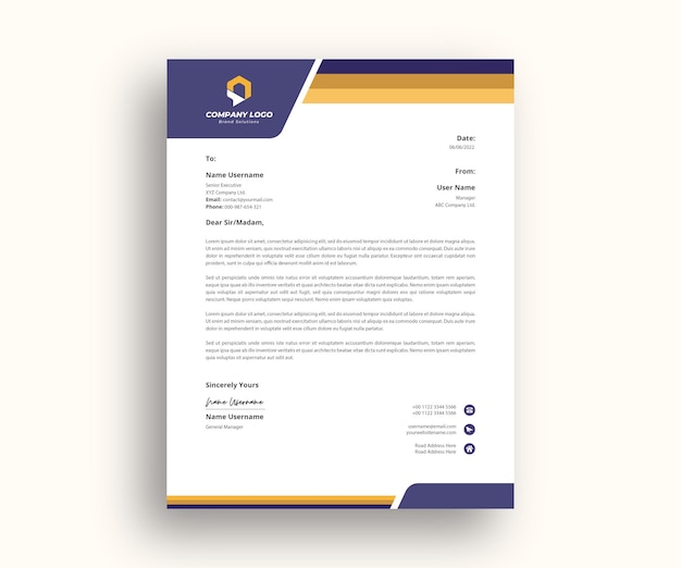 Modern Elegant Business Letterhead Design