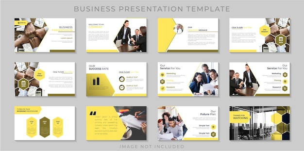 Modern Elegant business presentation template 12-page slide design premium vector