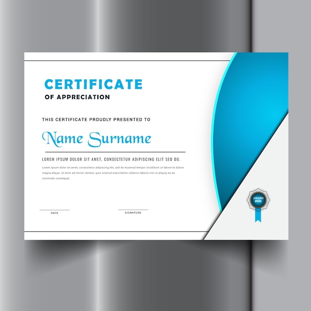 Modern elegant certificate template design