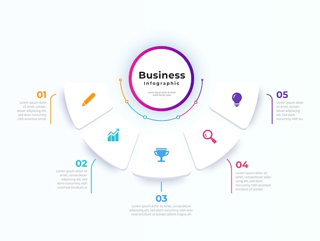 Modern elegant clean circular editable infographic design template