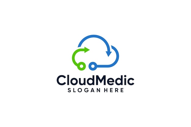 Modern elegant cloud digital logo shape icon