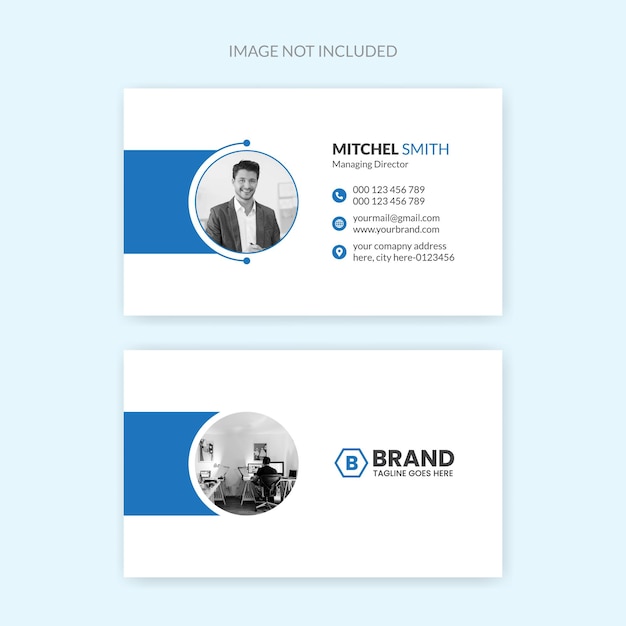 Modern elegant corporate business card template design premium vector