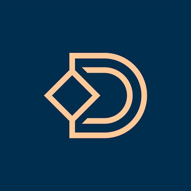 Modern elegant D logo