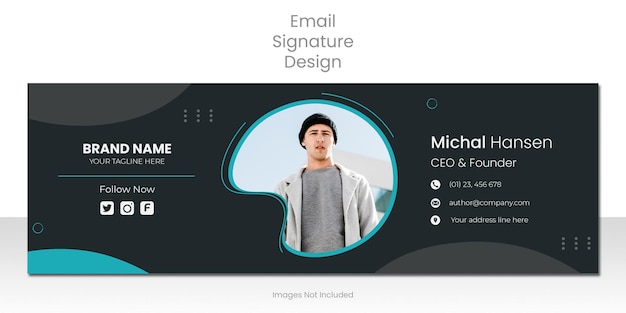 Modern Elegant Email Signature Template Design or Email Footer Template Design