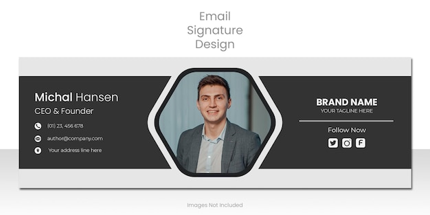 Modern Elegant Email Signature Template Design or Email Footer Template Design