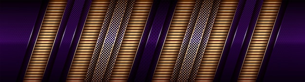 Modern elegant gold and shadow dark purple overlap layer