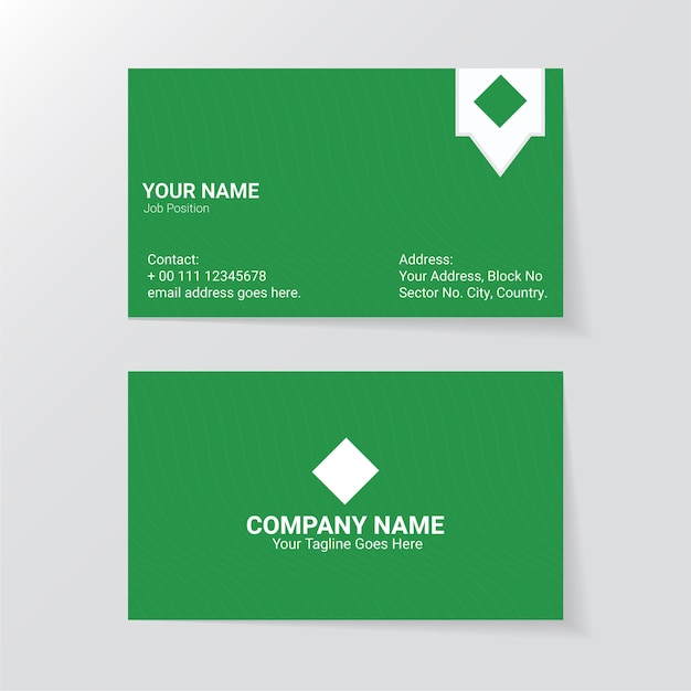 Modern Elegant Green and White Business Card Vector Background Design Template Vector Illustration