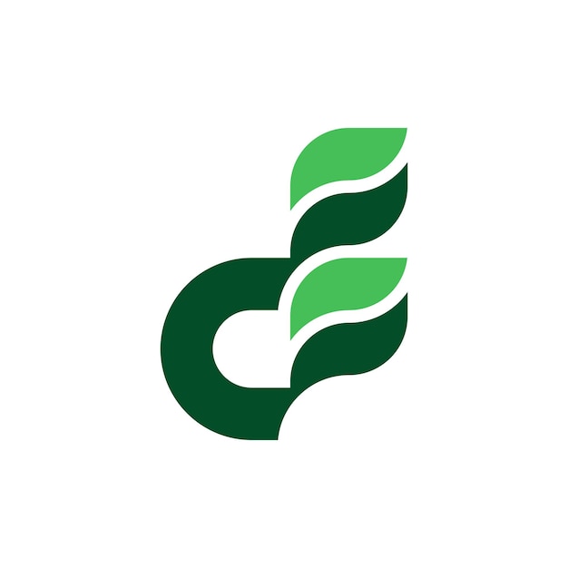 Modern and Elegant letter D leaf or leaves logo