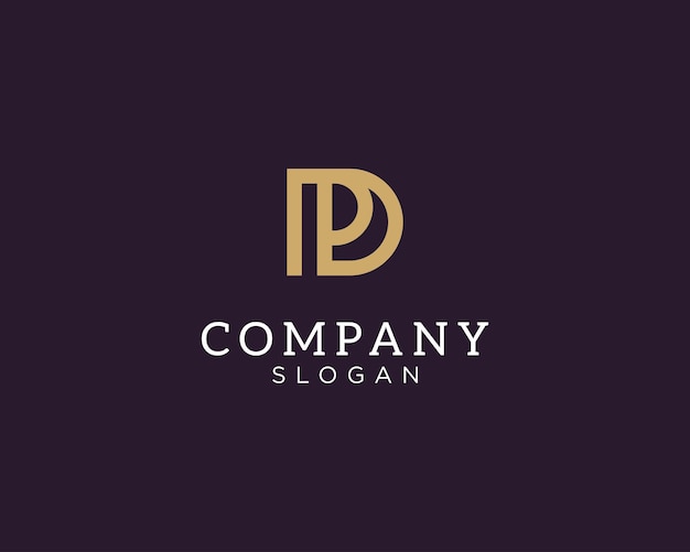 Modern and elegant letter DP or PD initial logo